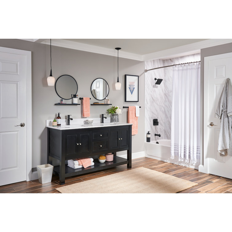 Matte Black Modern 18-Inch Wall Mounted Towel Bar