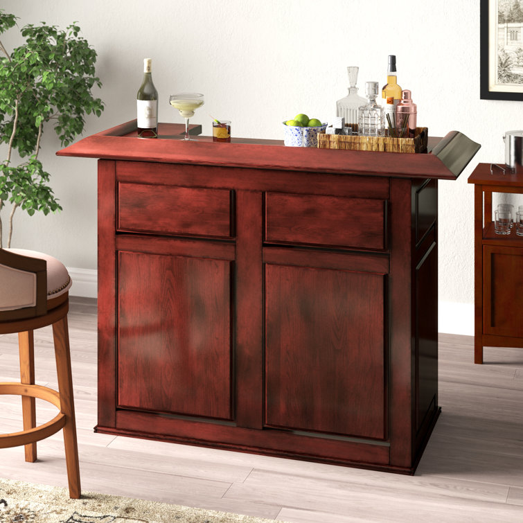 60 Inch English Tudor Solid Wood Dry Bar
