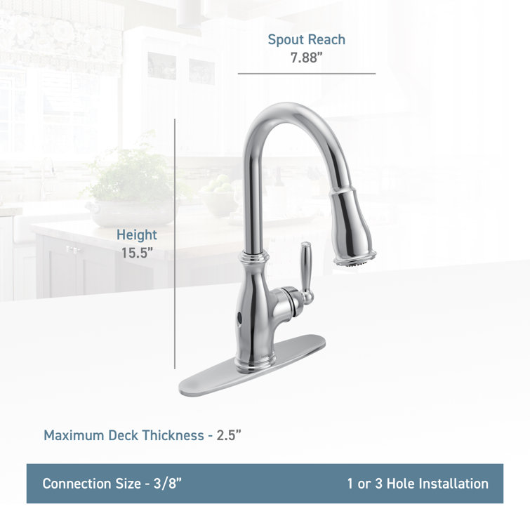 Chrome Pull-Down Spray Single Handle Kitchen Faucet