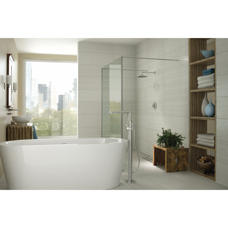 Arris Modern Chrome Deck-Mount Roman Tub Filler with Hand Shower