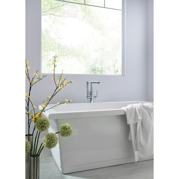 Arris Modern Chrome Deck-Mount Roman Tub Filler with Hand Shower