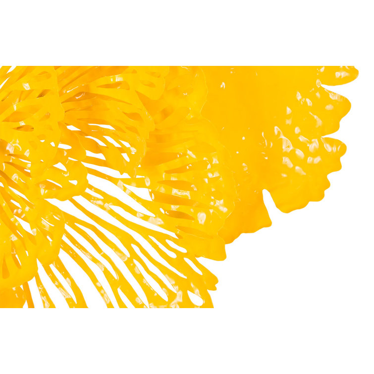 Small Yellow Metal Flower Wall Art Decor