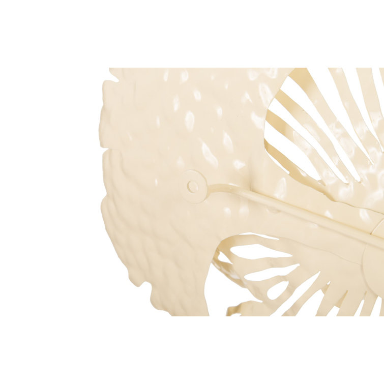Ivory Metal Flower Wall Art Decor, 25 Inch