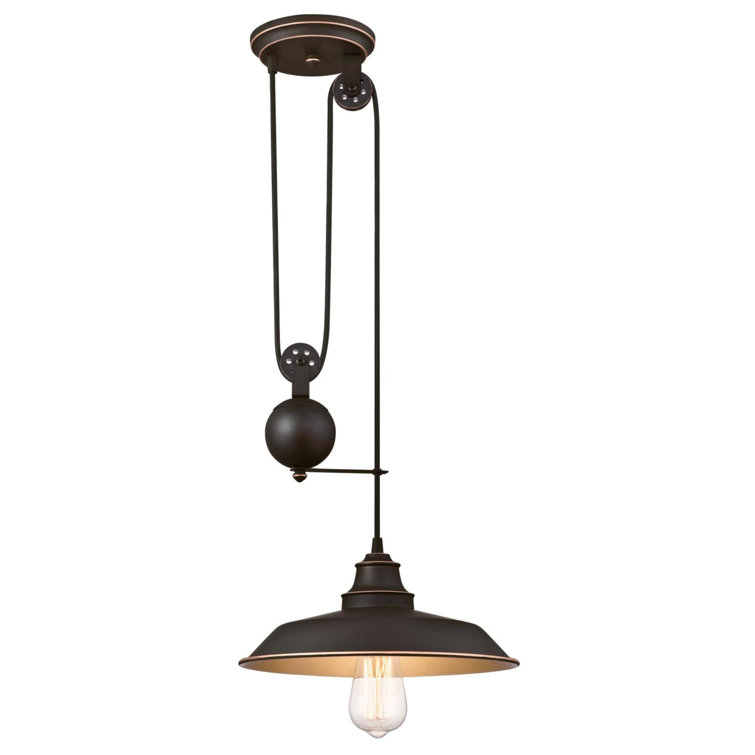 Oil Rubbed Bronze Mini Pulley Pendant Light