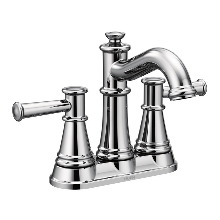 Polished Nickel 6 3/8" Traditional Centerset Bathroom Faucet
