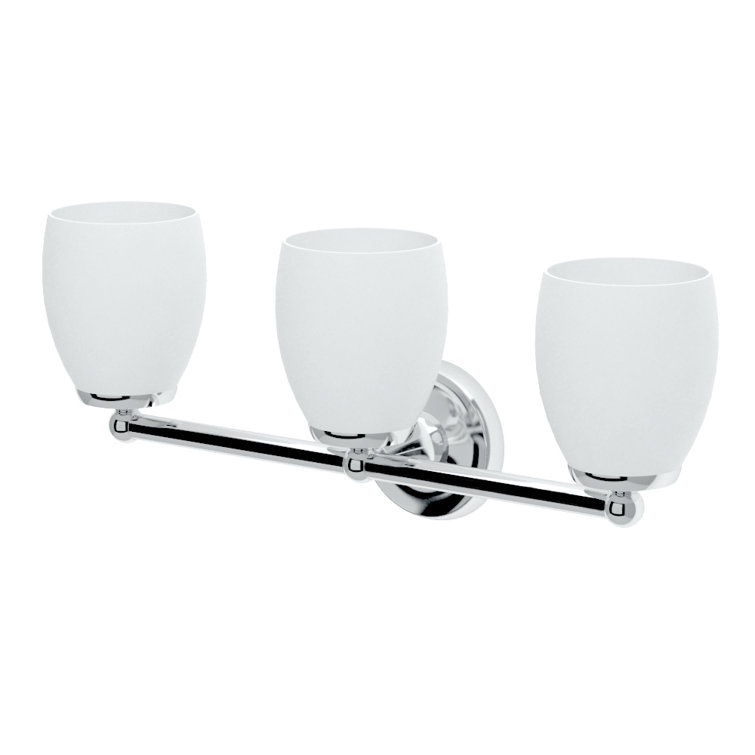 Polished Chrome 3-Light Bathroom Vanity Sconce with Frosted Shades