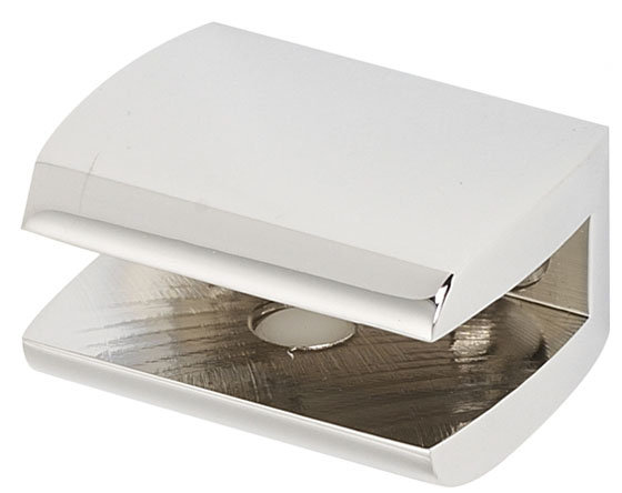 Manhattan Clear Beveled Glass Rectangle Wall Shelf with Satin Nickel Brackets