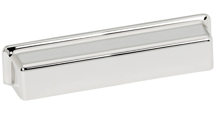 Modern Polished Chrome Cup Pull with Mounting Hardware