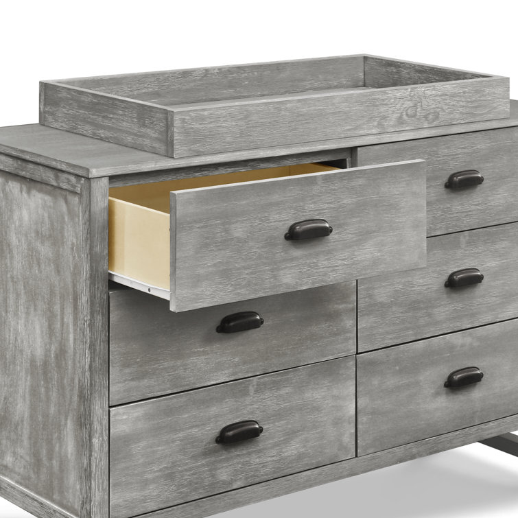 Cottage Grey Farmhouse 6-Drawer Double Dresser for Nursery
