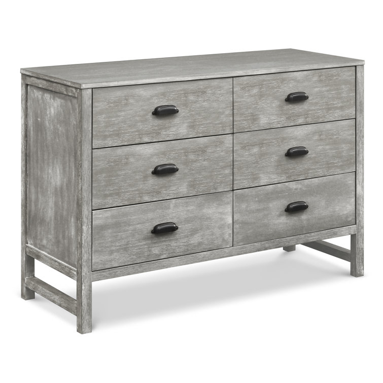 Cottage Grey Farmhouse 6-Drawer Double Dresser for Nursery