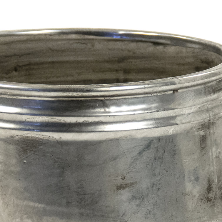 Distressed Silver Ceramic Table Vase with Novelty Shape