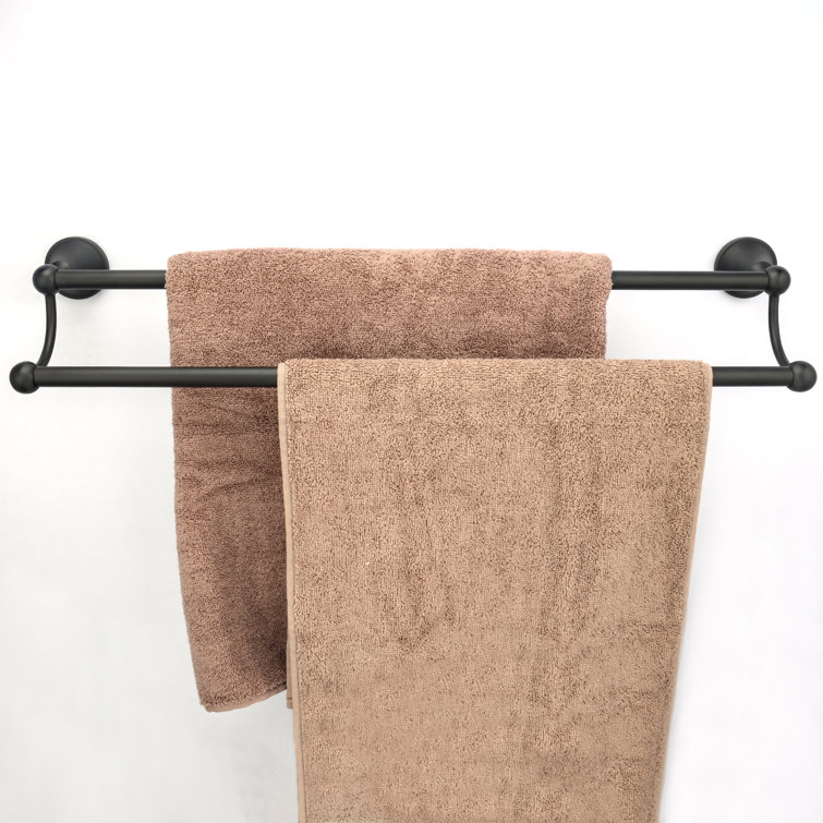 Brushed Nickel Double Wall Mounted Towel Bar
