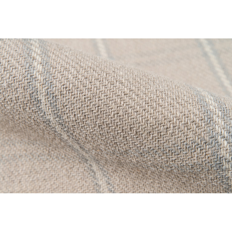 Beige Flat Woven Handmade Wool Rectangular Area Rug