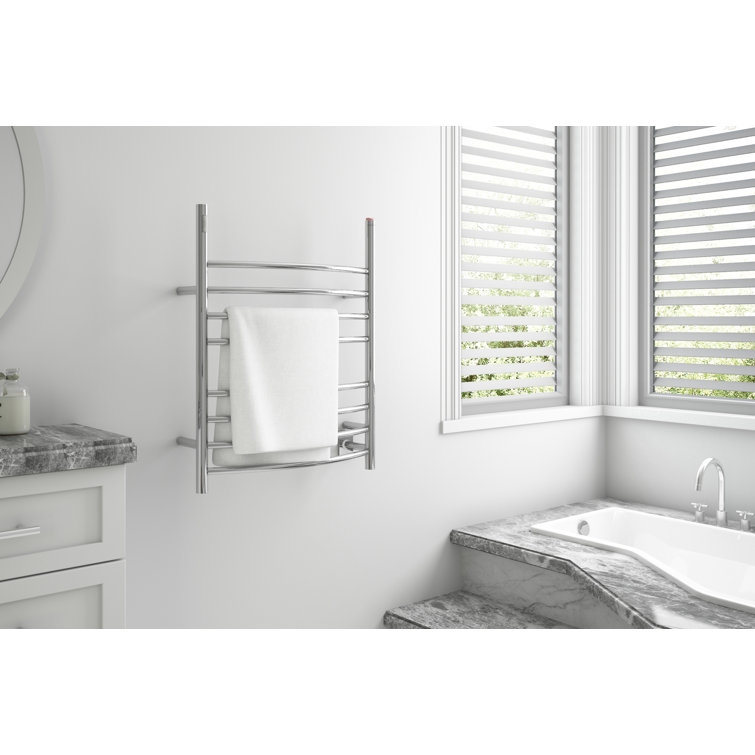Polished Stainless Steel Wall Mounted 8-Bar Towel Warmer