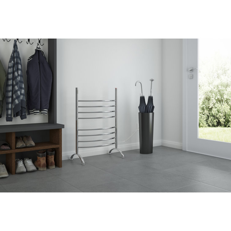 Polished Stainless Steel Wall Mounted 8-Bar Towel Warmer