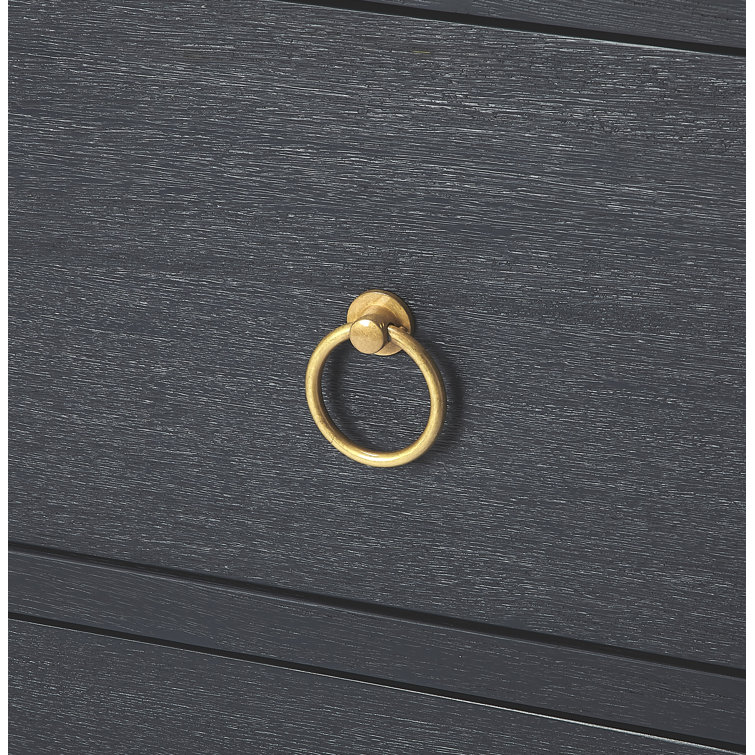 Elin Glam White 3-Drawer Dresser with Gold Metallic Hardware