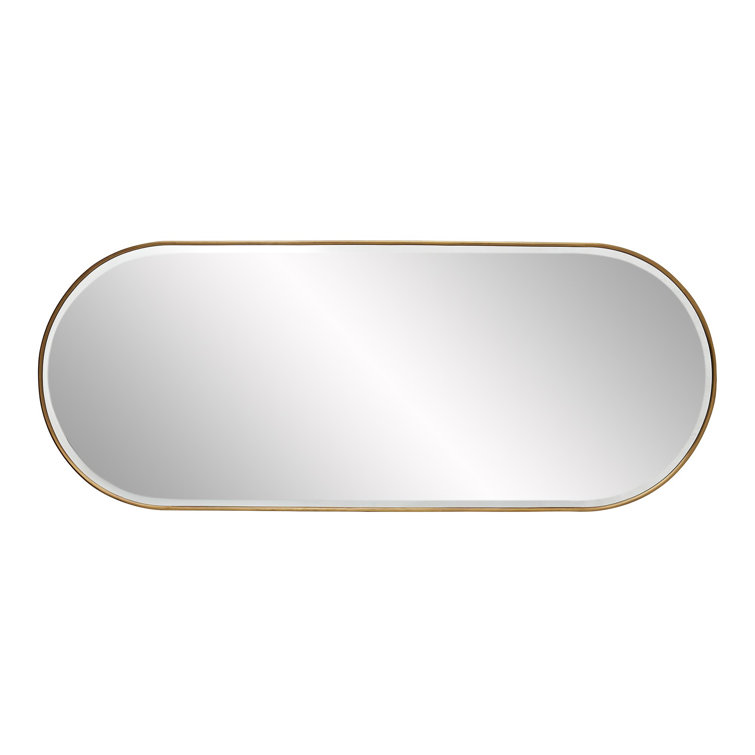 Vaquero Chic Full-Length Bronze and Gold Wood-Leather Mirror