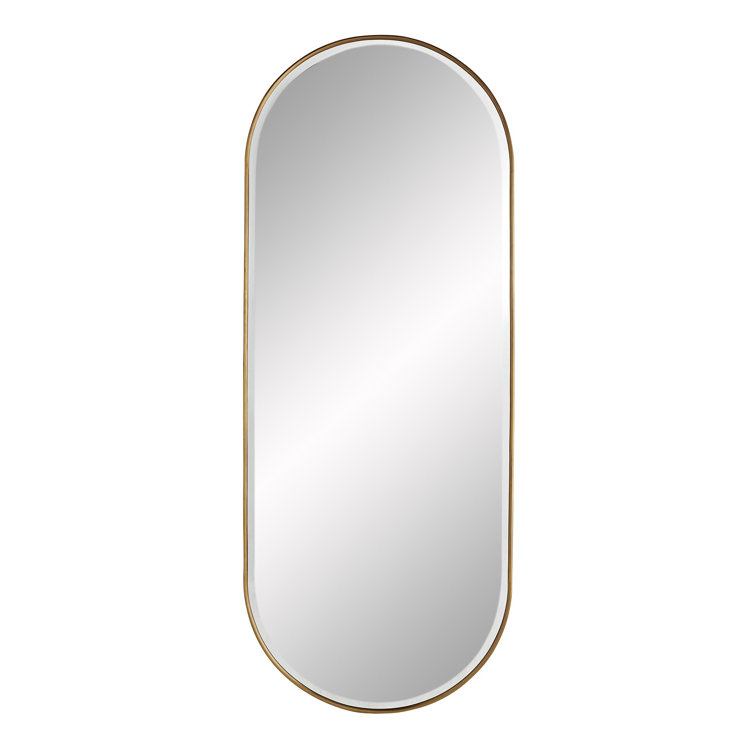 Vaquero Chic Full-Length Bronze and Gold Wood-Leather Mirror