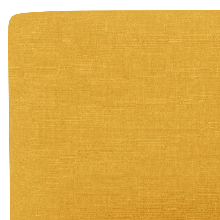 Classic Black Linen Upholstered Queen Headboard with Solid Wood Frame