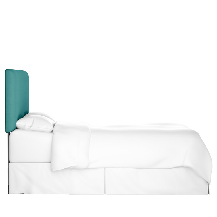 Classic Black Linen Upholstered Queen Headboard with Solid Wood Frame
