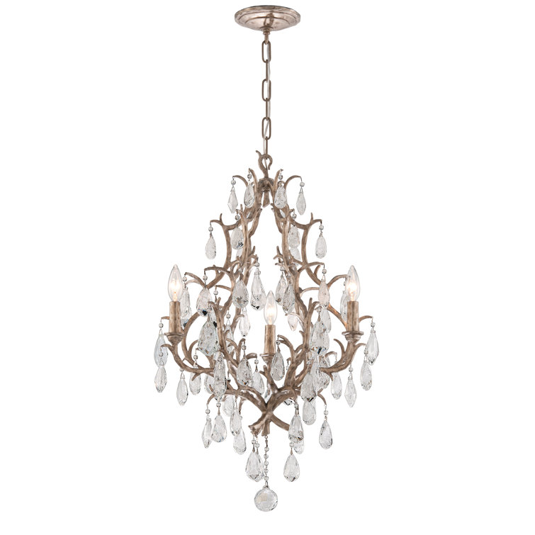 Amadeus Rustic 20'' Bronze and Crystal Candle-Style Chandelier