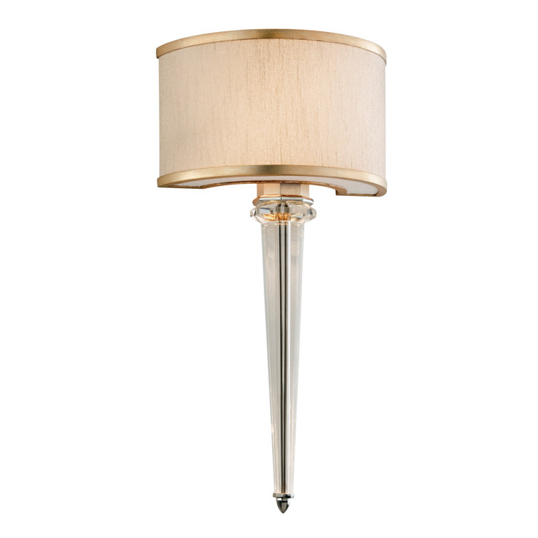 Ivory Ice and Silver Leaf Crystal Wall Sconce