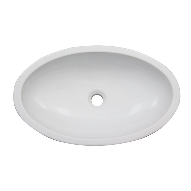 Resort 23" White Vitreous China Oval Vessel Sink