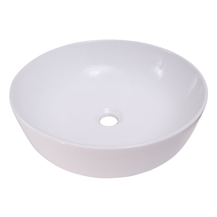 Shasta 16.25'' White Ceramic Round Vessel Sink