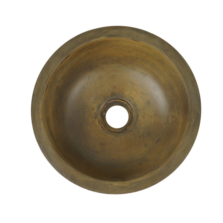 Modern Green Stone 15.87'' Round Above-Counter Vessel Sink