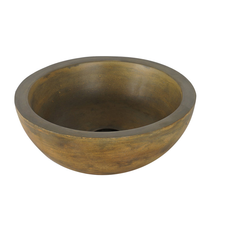Modern Green Stone 15.87'' Round Above-Counter Vessel Sink