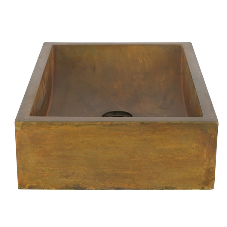 Vintage Brown Rectangular Stone Vessel Sink