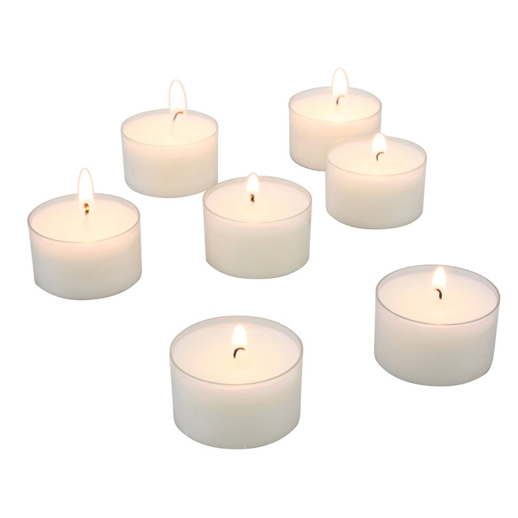 Sustainable Palm Wax White Tealight Candles, 96 Pack