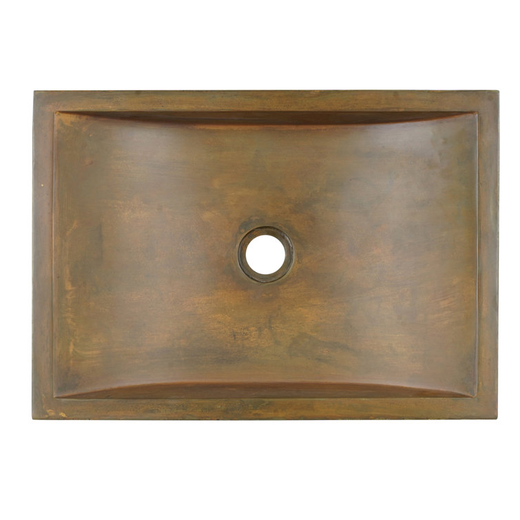 Vintage Brown Rectangular Stone Vessel Sink
