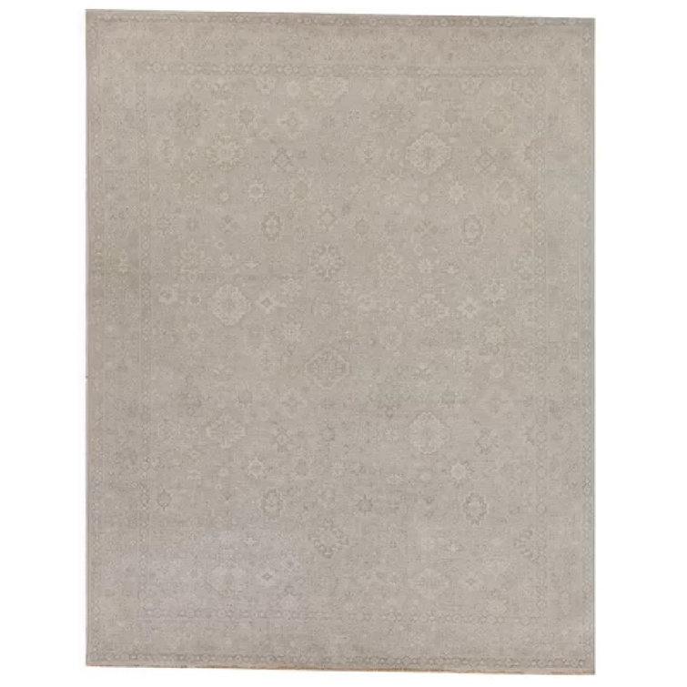 Hand-Knotted Beige Wool 12' x 15' Oriental Rug