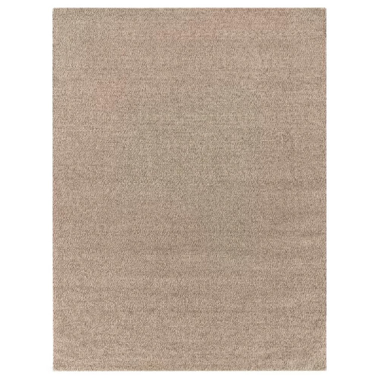 Handcrafted Geometric Beige Wool 8' x 10' Area Rug