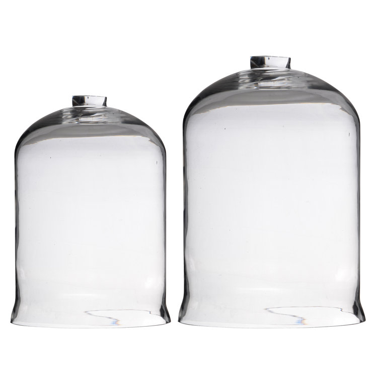 Clear Glass Open-Top Dome Figurine Set