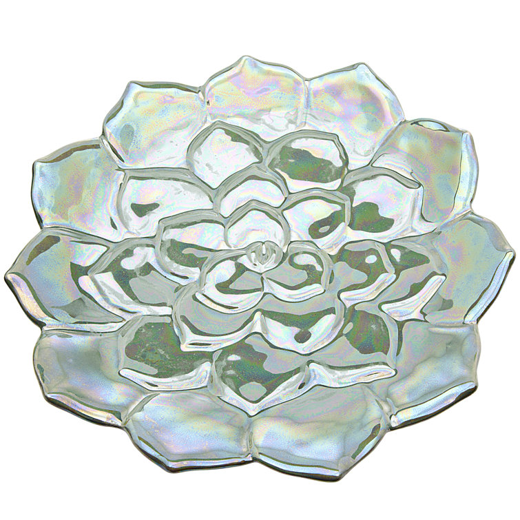 Iridescent Floral Porcelain Round Dessert Plate