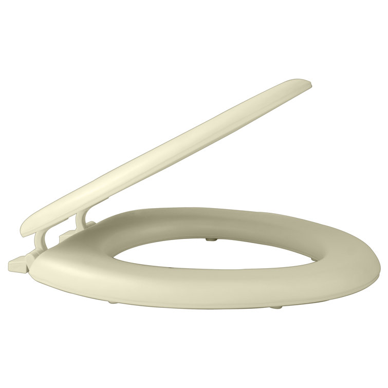 Bone Vinyl Foam Cushioned Elongated Toilet Seat
