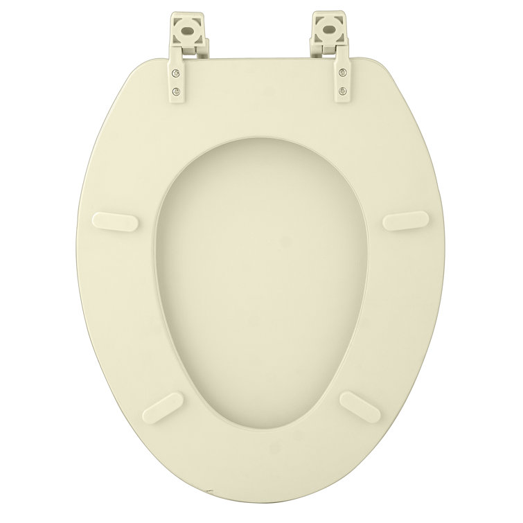 Bone Vinyl Foam Cushioned Elongated Toilet Seat