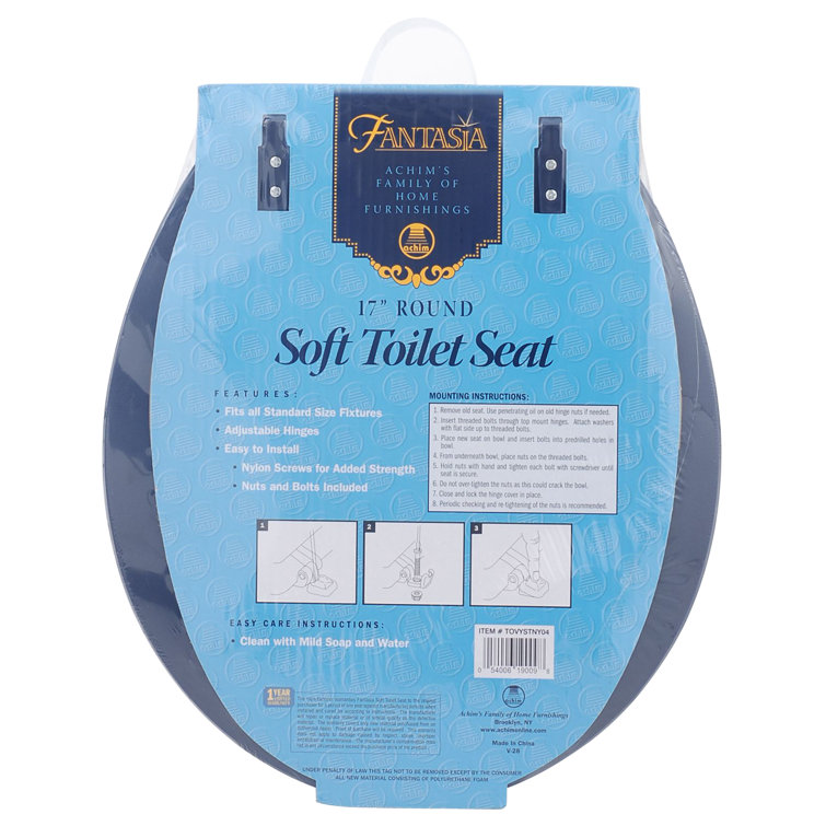 Fantasia Navy Blue Soft Vinyl Round Toilet Seat
