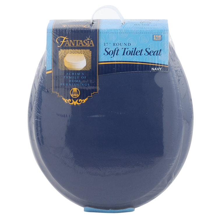 Fantasia Navy Blue Soft Vinyl Round Toilet Seat