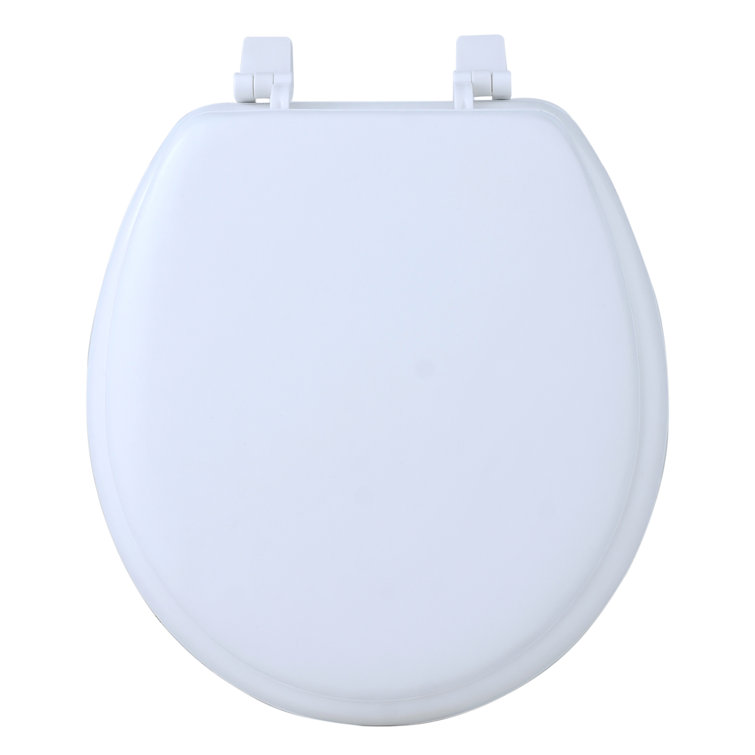 Fantasia White Vinyl Foam-Cushioned Standard Toilet Seat