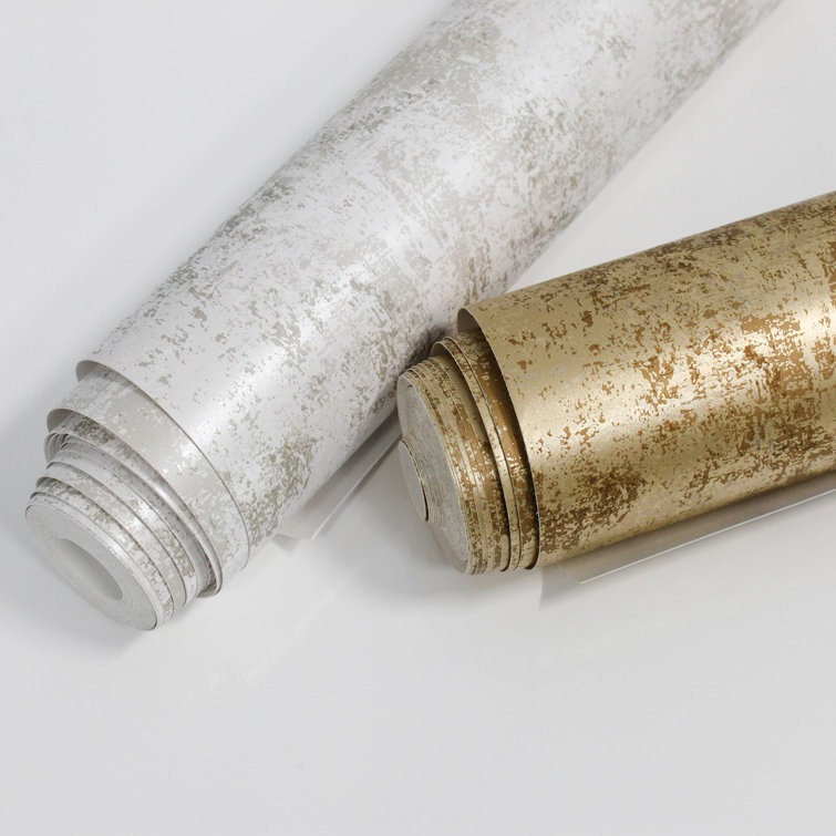 Gold Distressed Leaf Peel and Stick Wallpaper Roll