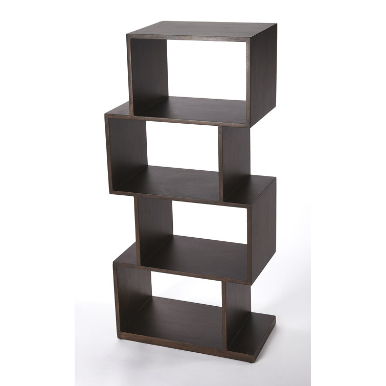 Stockholm Dark Brown Mango Wood Cubical Etagere Bookshelf