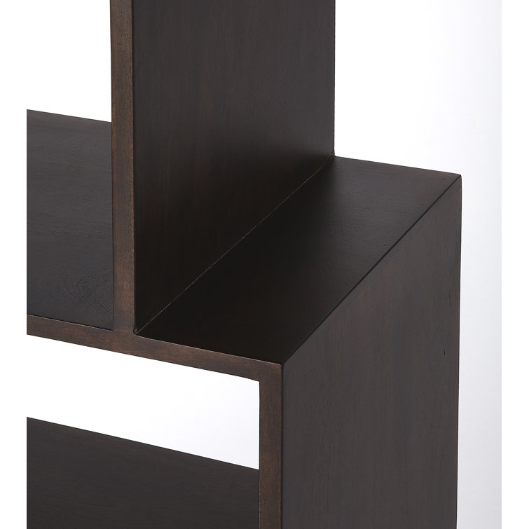 Stockholm Dark Brown Mango Wood Cubical Etagere Bookshelf