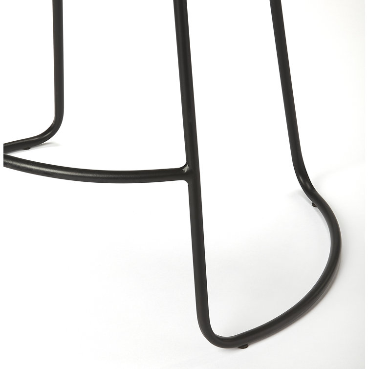 Alton White Mango Wood and Iron Backless Counter Stool
