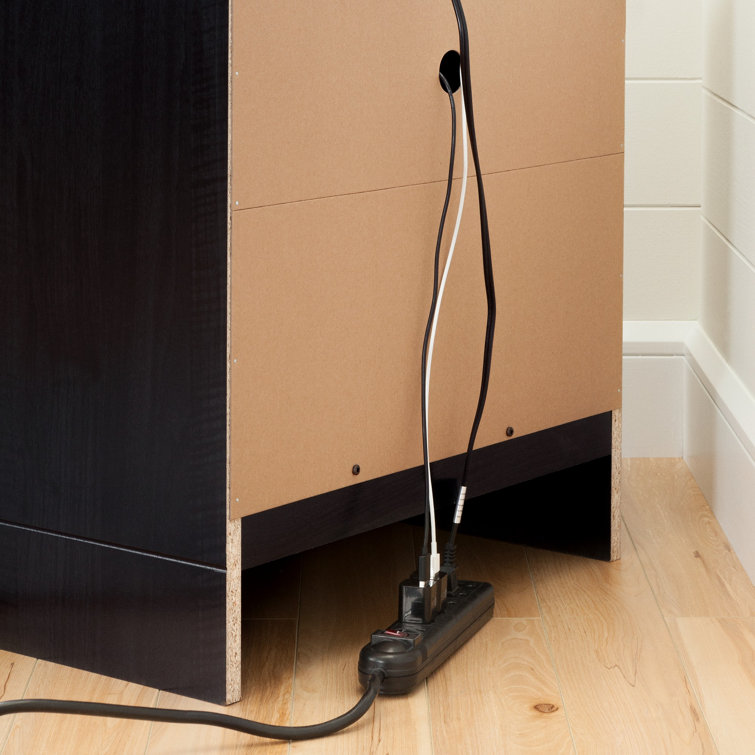 Black Onyx 2-Drawer Nightstand with Open Shelf