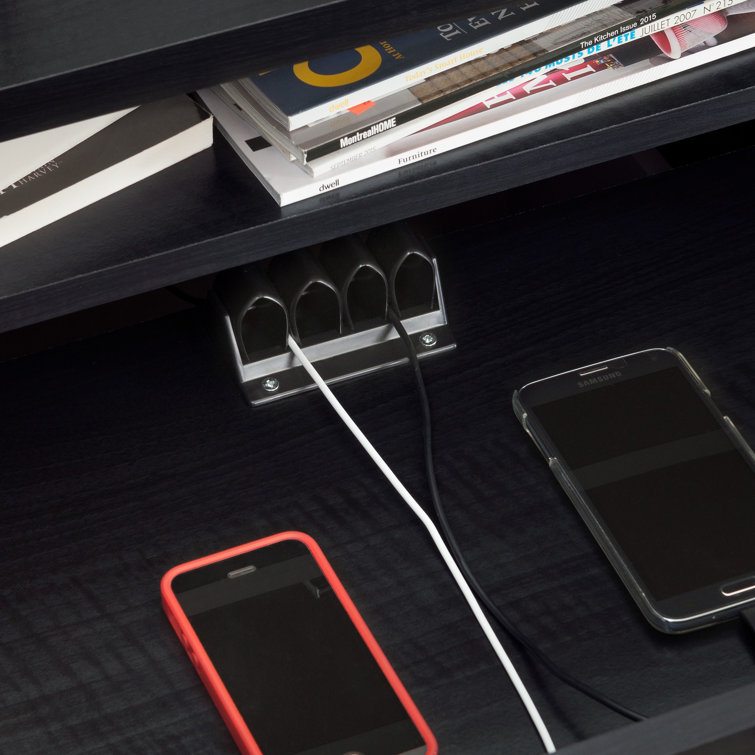 Black Onyx 2-Drawer Nightstand with Open Shelf