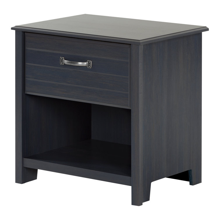 Blueberry Modern 1-Drawer Nightstand with Open Storage