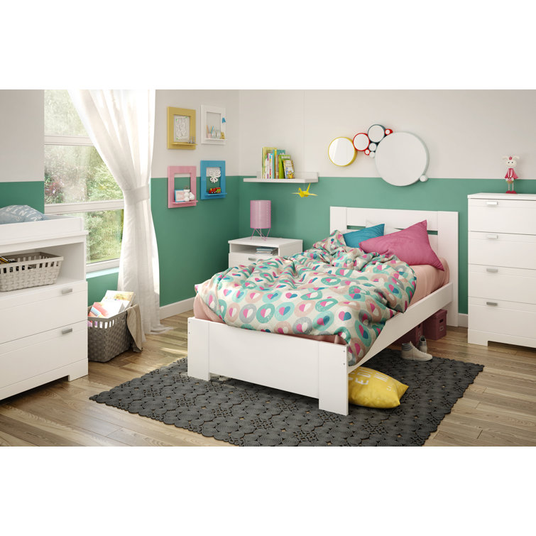 White 2-Drawer Nightstand with Cord Catcher